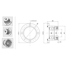 Palier 4 trous pour déchaumeur à disque VÄDERSTAD 152271 adaptable