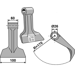 Marteau pour broyeur QUIVOGNE CTX25120 adaptable - Blacksteel©