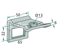 Flansch 50 x 32 für Grubber - Nachbau