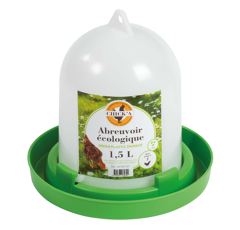 Abreuvoir poule / volaille - plastique ligne verte 1.5 L - CHICK'A