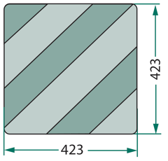 Feuille d’avertissement type 1 déportant sur la gauche ou la droite 423 x 423 mm adaptable