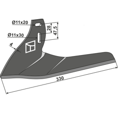Lame droite 150 mm pour bineuse MONOSEM 10100021 adaptable - BlackSteel©