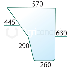 Vitre de porte D/G pour machine agricole RENAULT 6005002913 adaptable