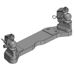 Zwangslenkung, beidseitig,mit Niederhalter, für Lagerbock 00.146.81.0,   AGCO-Grau