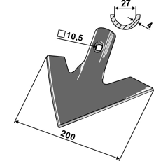 Cœur 200 x 4 mm pour bineuse adaptable - BlackSteel©