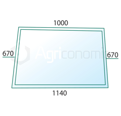 Heckscheibe für Landmaschine DEUTZ-FAHR K965468 Nachbau