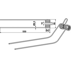 Dents pour faneuse KUHN 57720200 GW381 adaptable