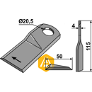 Couteau rotatif droit pour faucheuse KUHN K6804720 adaptable - Blacksteel©