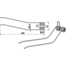 Dent de fenaison argent pour andaineur KUHN 57701700 adaptable - BlackSteel©