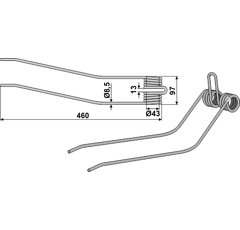 Dent de fenaison argent pour andaineur KUHN 57701700 adaptable - BlackSteel©