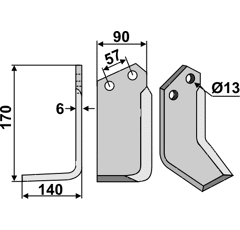 Fräsmesser Links 170 x 90 Howard HOW17L Nachbau
