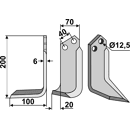 Fräsmesser Links 200 x 70 Dondi Nachbau