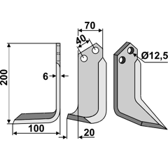 Fräsmesser Links 200 x 70 Dondi Nachbau