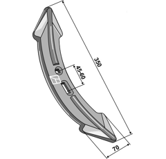 Soc 350 mm pour cultivateur adaptable