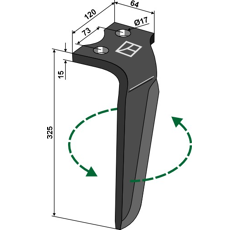 Dent Gauche pour herses rotatives VOGEL & NOOT KZ400002 adaptable - Blacksteel©