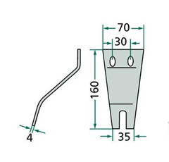 Racloir droit pour machine agricole KEMPER|JOHN DEERE LCA72852 adaptable