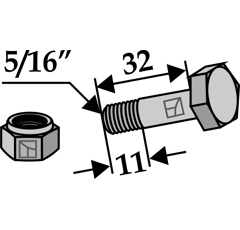 Schraube 5/16" UNF x 32 für Häcksler BOMFORD Nachbau  
