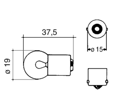 Leuchtmittel R5W 12 V für Landmaschine CASE IH - CLAAS - DAVID BROWN 0801596 - 0854961800 Nachbau