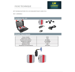 Kit signalisation feu LED magnétique sans fils IP65