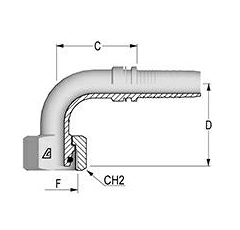 Pressnippel Bogen M30x2,0 90° DN16ILM3020SIG90 Alfagomma