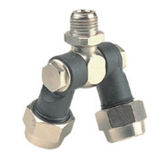 Porte buse double articulé simple 1/4 Mâle avec écrou à vis | ARAG
