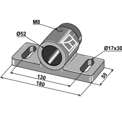 Palier glisseur pour assemblage sur arbre rond 50 mm adaptable - BlackSteel©