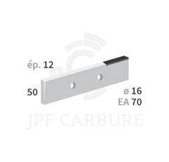 Couteau 2 trous avec plaquettes carbure pour épandeur JEANTIL 36570 adaptable