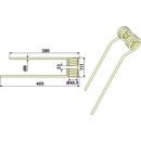 Dent droite de fenaison PZ340 adaptable - BlackSteel©