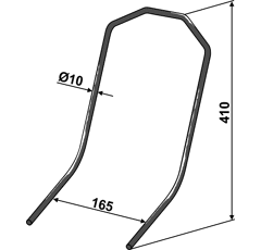 Griffe Ø10mm pour semoir VÄDERSTAD 471512 adaptable - Blacksteel©