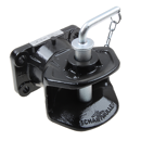 Flanschzugmaul manuell, drehbar,Flanschmaß 140x80 mm, Ø 32 mm Bolzen, Schwarz