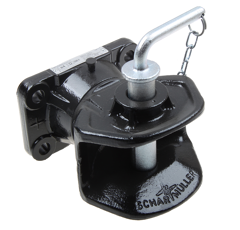 Flanschzugmaul manuell, drehbar,Flanschmaß 140x80 mm, Ø 32 mm Bolzen, Schwarz