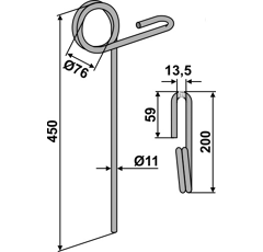 Griffe Ø10mm pour semoir MASSEY FERGUSON HAR141 adaptable - Blacksteel©
