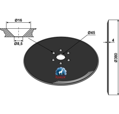 Disque lisse Ø380x4 mm pour semoir ACCORD AC825821 adaptable - Blacksteel©