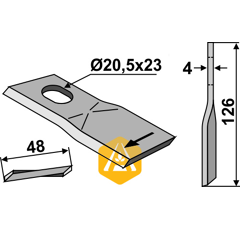 Couteau pour faucheuse TAARUP 56110400 adaptable - Blacksteel©