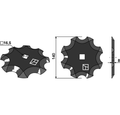 Couteau pour mélangeuse SEKO 244790574 adaptable - Blacksteel©