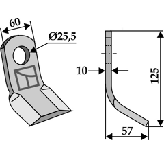 Couteau pour broyeur QUIVOGNE 3124/94 adaptable