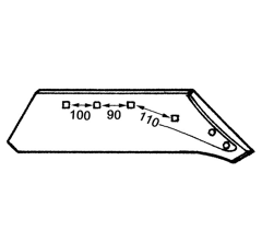Soc à pointe gauche 14" pour charrue GREGOIRE ET BESSON 177401 origine