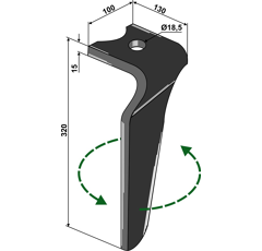 Kreiseleggenzinken - links RHKVE15L RH  Kverneland