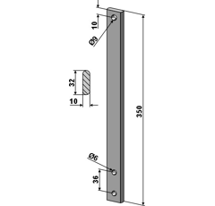 Dent 350 x 32 mm pour herse EINBÖCK 15-171-03 adaptable - BlackSteel©