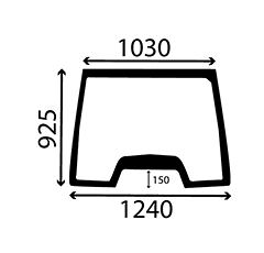 Pare-brise fixe pour tracteur CASE IH 134671067 adaptable