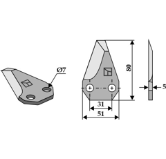 Couteau pour mélangeuse SGARIBOLDI CL07.007 adaptable - Blacksteel©