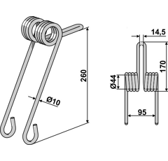 Peigne 260 mm pour semoir AMAZONE 205618 adaptable - Blacksteel©