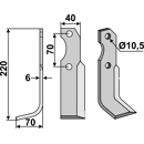 Fräsmesser Links 220 x 40 Brumital-Agris Nachbau