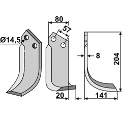 Fräsmesser - rechts PEG03R Pegoraro by Muzzi