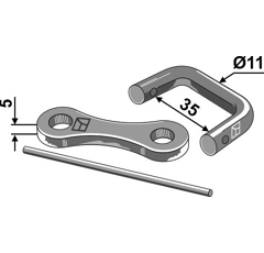 Acoplamiento Ø 11 x 35 mm para cadena a esparcidor adaptable