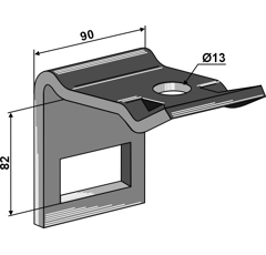 Halter Zinken Ø 13 - 82 mm Nachbau  