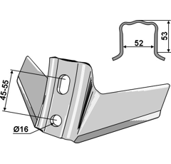Flügelschar 8 x 315 mm Nachbau