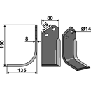 Seitenschar für Tiefengrubber - links 101IND1602L Bednar Nachbau