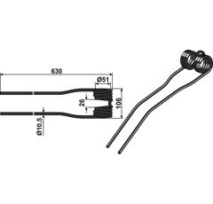 Federzinken für Wender LELY 4.1069.1177.0 Nachbau  
