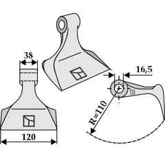 Marteau pour broyeur NOBILI J1891002 adaptable